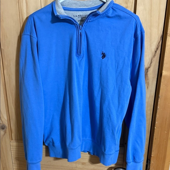 U.S. Polo Assn. Men's Bright Blue Zip-Up Sweater - Picture 1 of 5
